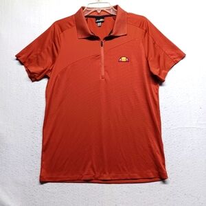 Ellesse Polo Shirt Short Sleeve Quarter Zip Sz M